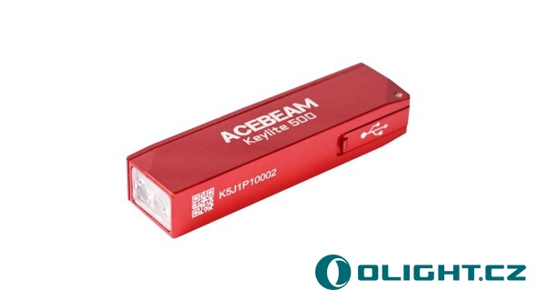 Nabíjecí baterka Acebeam Keylite - červená