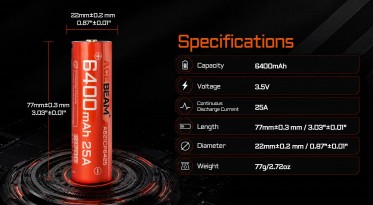 Akumulátor AceBeam USB-C 21700 6400 mAh (Li-Ion)