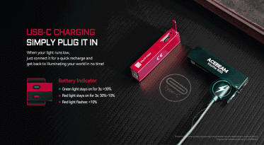 Nabíjecí baterka Acebeam Keylite - červená